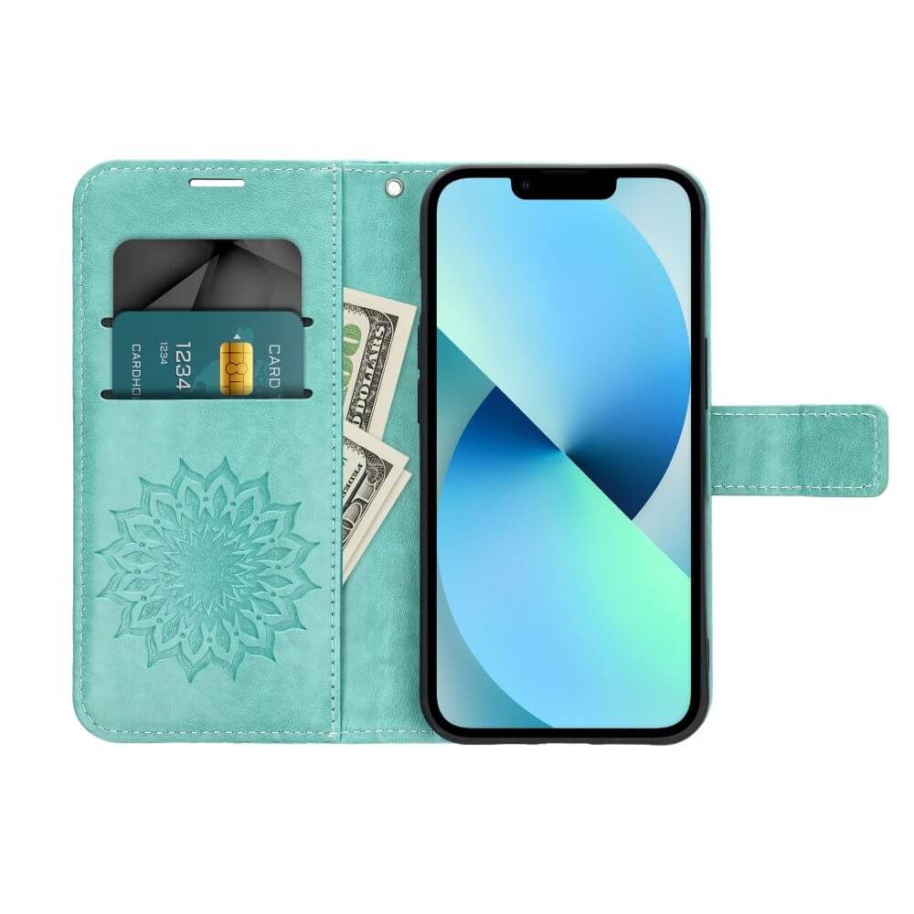 Кожен Калъф за Samsung S23 Plus, Forcell Mezzo Book Case Sun, Зелен (4)
