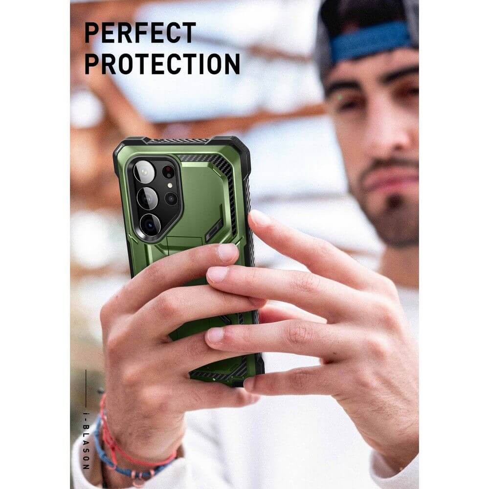 Противоударен Калъф за Samsung S23 Ultra, Supcase Iblsn ArmorBox, Зелен (4)