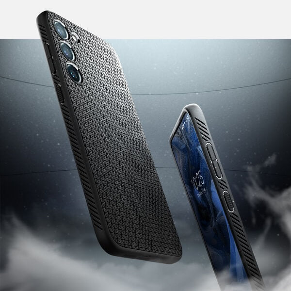 Противоударен Силиконов Калъф за Samsung S23 Plus, Spigen Liquid Air Case, Черен (7)
