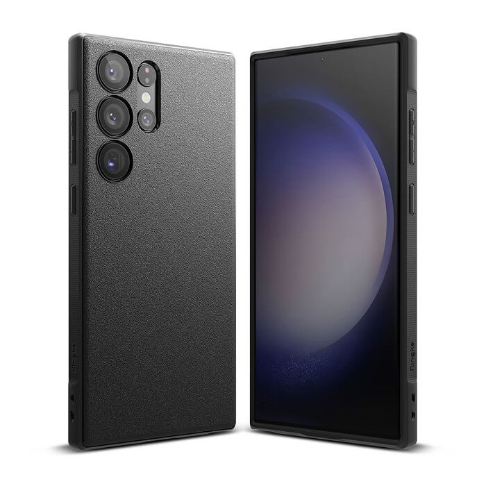 Противоударен Силиконов Калъф за Samsung S23 Ultra, Ringke Onyx Case, Черен