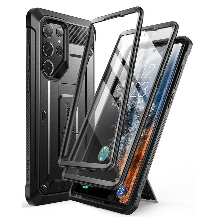 Противоударен Калъф 3в1 за Samsung S23 Ultra, Supcase Unicorn Beetle Pro Set, Черен