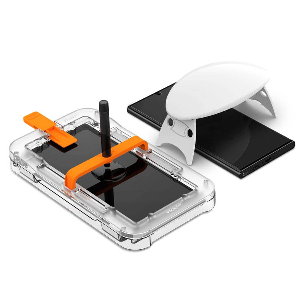 Стъклен Протектор за Samsung S23 Ultra, Spigen UV Glas. tr Platinium, Прозрачен (3)