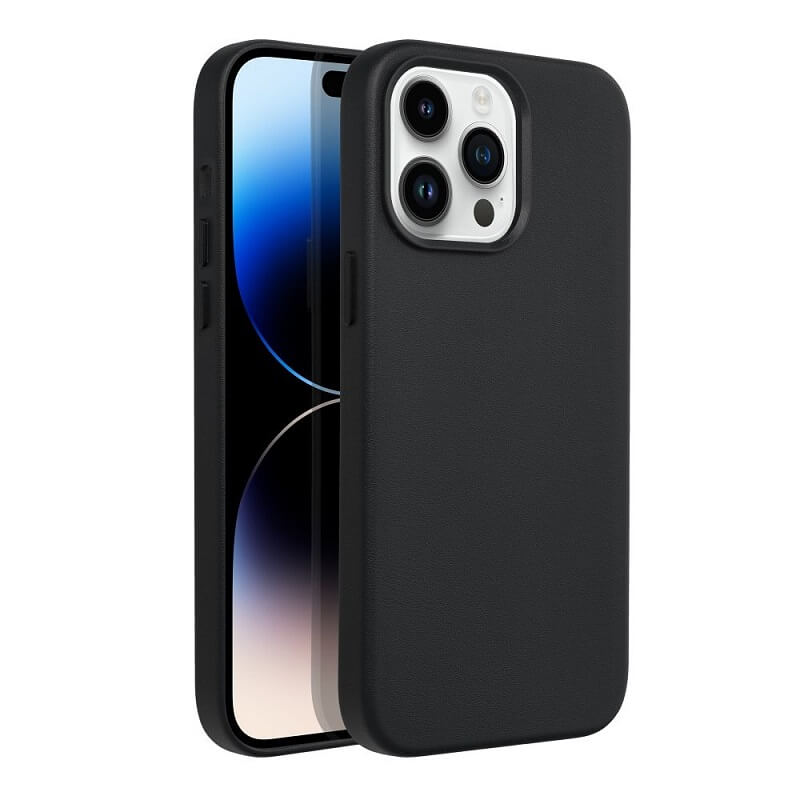 Magsafe Кожен Калъф за iPhone 14 Pro Max, Forcell Leather Case, Черен (2)