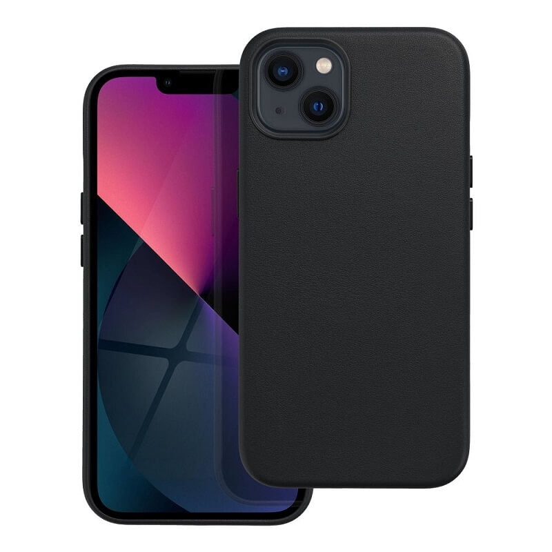 Magsafe Кожен Калъф за iPhone 13, Forcell Leather Case, Черен