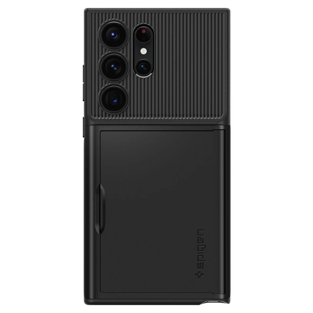 Калъф с Джоб за Карти за Samsung S23 Ultra, Spigen Slim Armor CS Case, Черен (4)