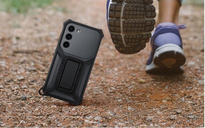 Оригинален Калъф с Поставка и Джоб за Samsung S23, Rugged Gadget Case EF-RS911CBEGWW, Черен (8)