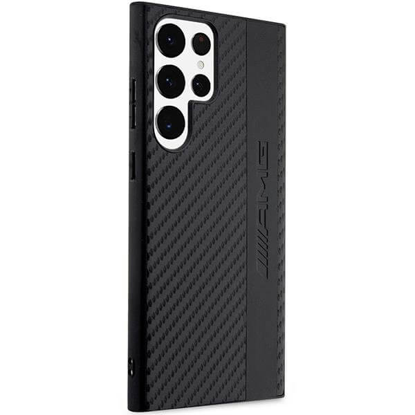 Карбонов Калъф за Samsung S23 Ultra, Mercedes AMG Stripe&Embossed Case, Черен (4)
