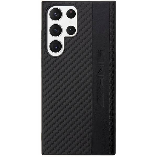 Карбонов Калъф за Samsung S23 Ultra, Mercedes AMG Stripe&Embossed Case, Черен (3)