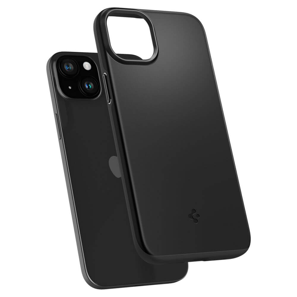 Противоударен Калъф за iPhone 15, Spigen Thin Fit Case, Черен (6)