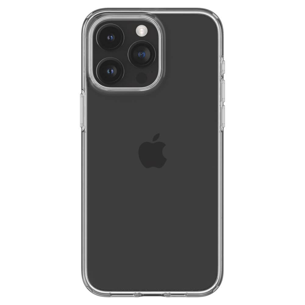 Противоударен Силиконов Калъф за iPhone 15 Pro Max, Spigen Liquid Crystal Case, Прозрачен (7)