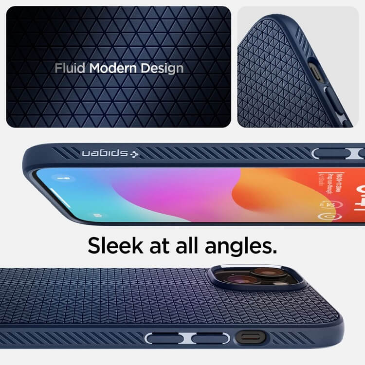Противоударен Калъф за iPhone 15, Spigen Liquid Air Case, Син (9)