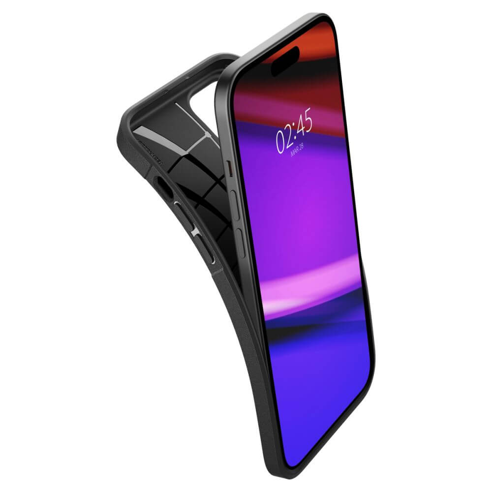 Противоударен Силиконов Калъф за iPhone 15, Spigen Core Armor Case, Черен (5)