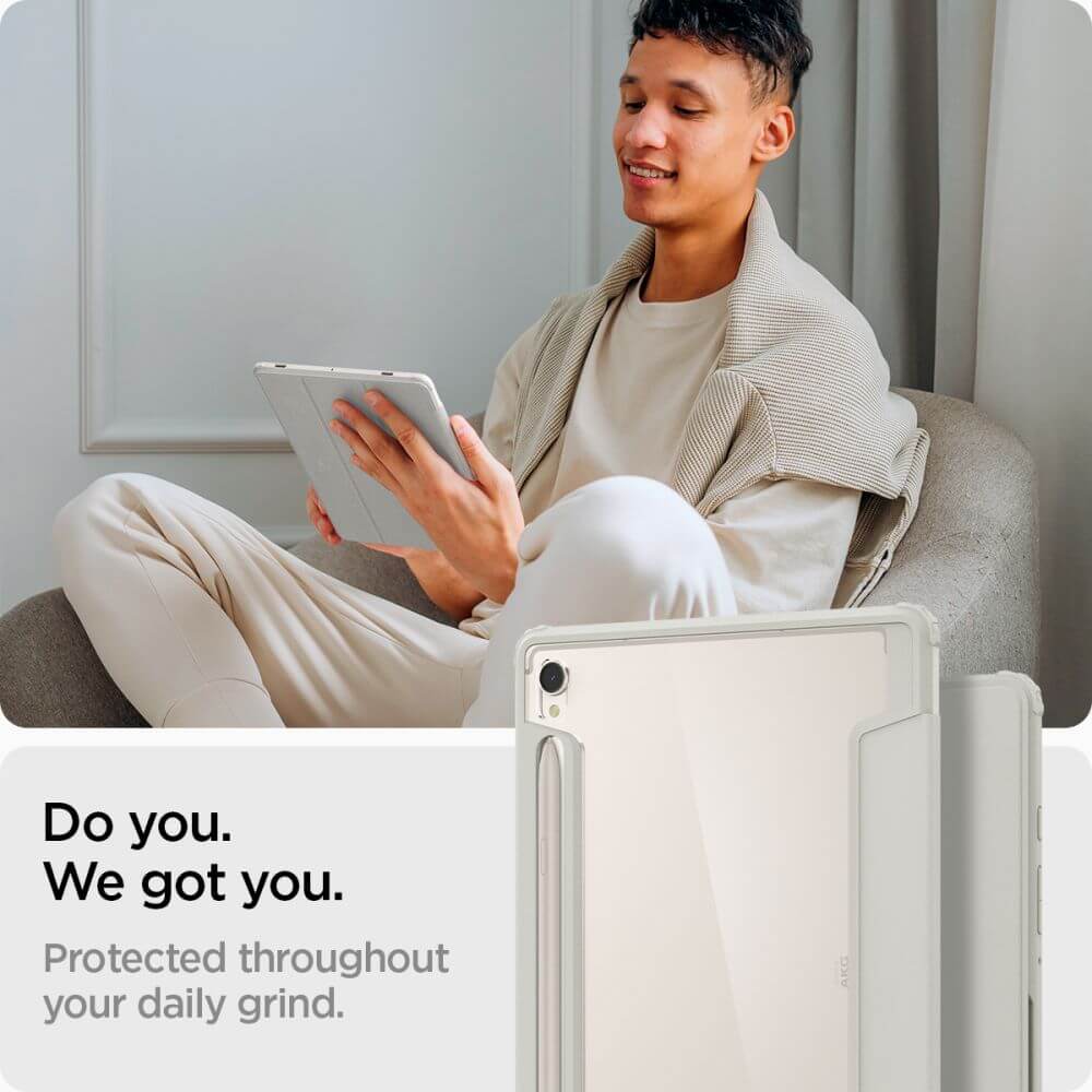 Противоударен Калъф за Samsung Tab S10 Lite/ S10 FE/ S9, Spigen Ultra Hybrid Pro Case, Сив (9)