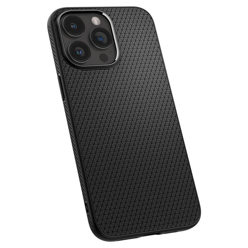 Противоударен Калъф за iPhone 15 Pro Max, Spigen Liquid Air Case, Черен (6)