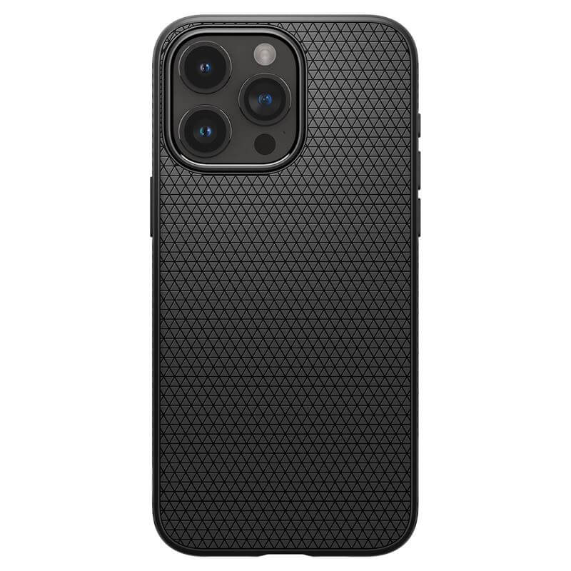Противоударен Калъф за iPhone 15 Pro Max, Spigen Liquid Air Case, Черен (2)