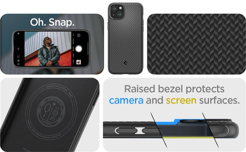 Magsafe Противоударен Калъф за iPhone 15 Plus, Spigen Mag Armor Case, Черен (8)