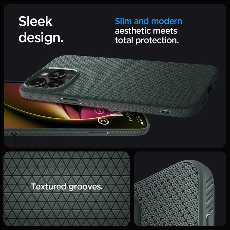 Противоударен Калъф за iPhone 15 Pro Max, Spigen Liquid Air Case, Зелен (8)