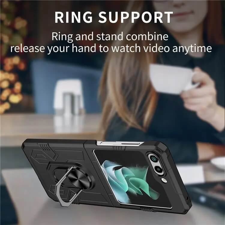 Калъф с Поставка за Samsung Z Flip 5, GKK KickStand Case, Черен (5)