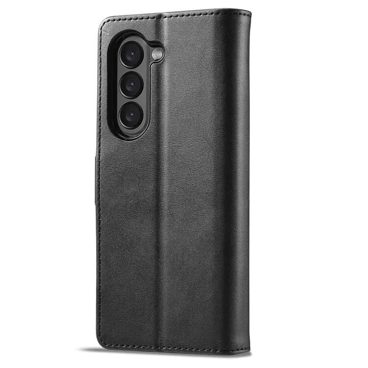 Кожен Калъф с Джобове за Samsung Z Fold 5, Tech-Protect Wallet Book Case, Черен (2)