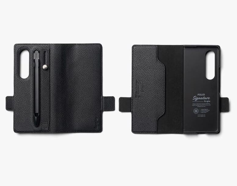 Калъф с S-Pen Поставка за Samsung Z Fold 4, Ringke Folio Signature Case, Черен (3)