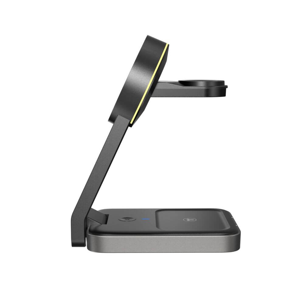 Безжично Зарядно MagSafe 3в1 за iPhone, Tech-Protect Magnetic Charger 15W, Черен (2)