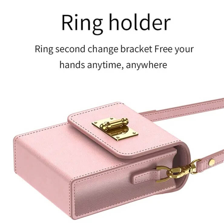 Кожен Калъф за Samsung Z Flip 5, GKK Shoulder Bag Case, Розов (3)