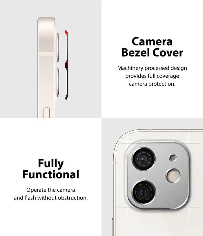 Протектор за Камерата на iPhone 12, Ringke Styling Cam Glass, Черен (5)