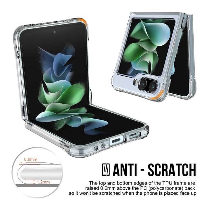 Противоударен Калъф за Samsung Galaxy Z Flip 5, GKK Hybrid Clear Case, Прозрачен (3)