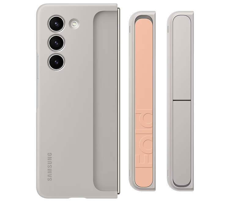Оригинален Калъф с Каишка за Samsung Z Fold 5, Standing Strap Case, EF-MF946CUEGWW, Бежов