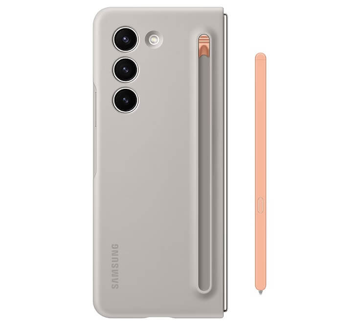 Оригинален Калъф с Писалка за Samsung Z Fold 5, Slim S Pen Case EF-OF94PCUEGWW, Бежов