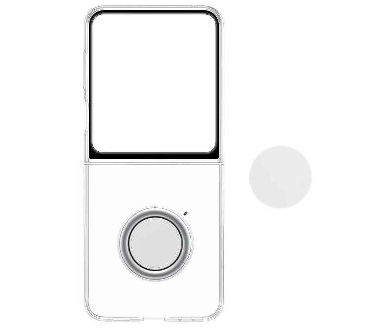 Оригинален Калъф с Поставка за Samsung Z Flip 5, Clear Gadget Case EF-XF731CTEGWW, Прозрачен (2)
