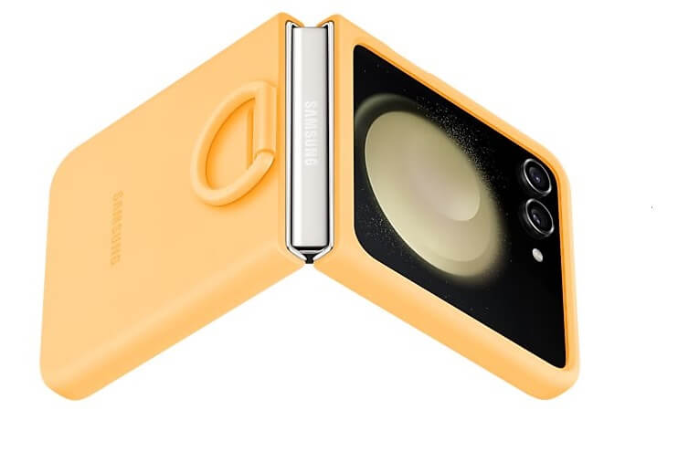 Оригинален Силиконов Калъф Samsung Z Flip 5, Silicone Ring Cover Case EF-PF731TOEGWW, Жълт (2)