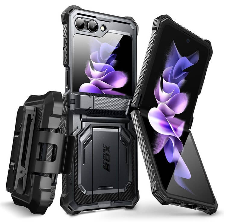 Противоударен Калъф за Samsung Z Flip 5, Supcase Iblsn ArmorBox, Черен