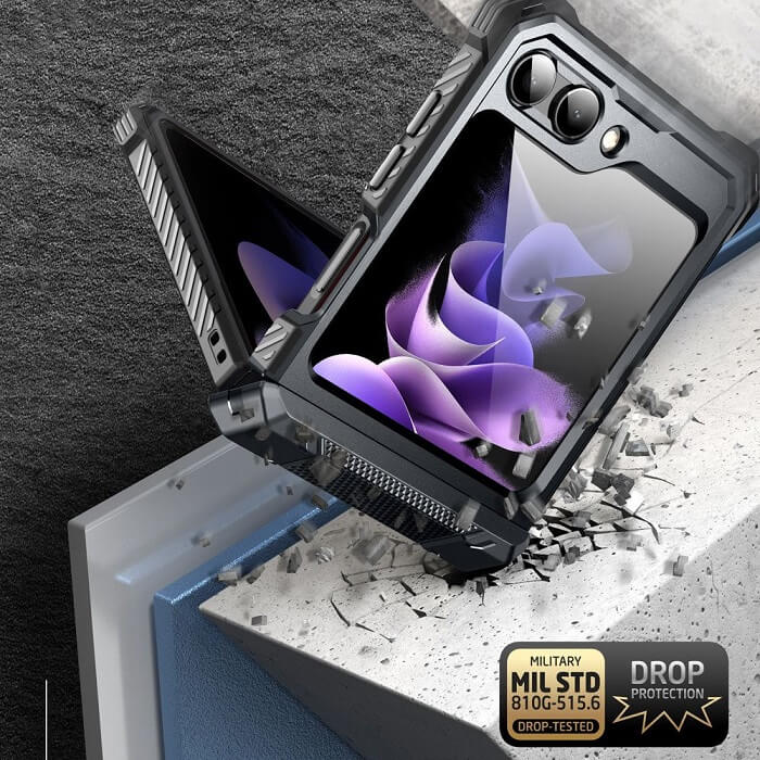Противоударен Калъф за Samsung Z Flip 5, Supcase Iblsn ArmorBox, Черен (3)