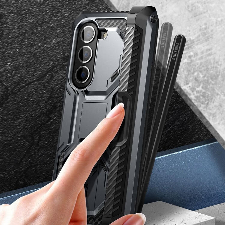 Противоударен Калъф за Samsung Z Fold 5, Supcase Iblsn ArmorBox Pen, Черен (7)