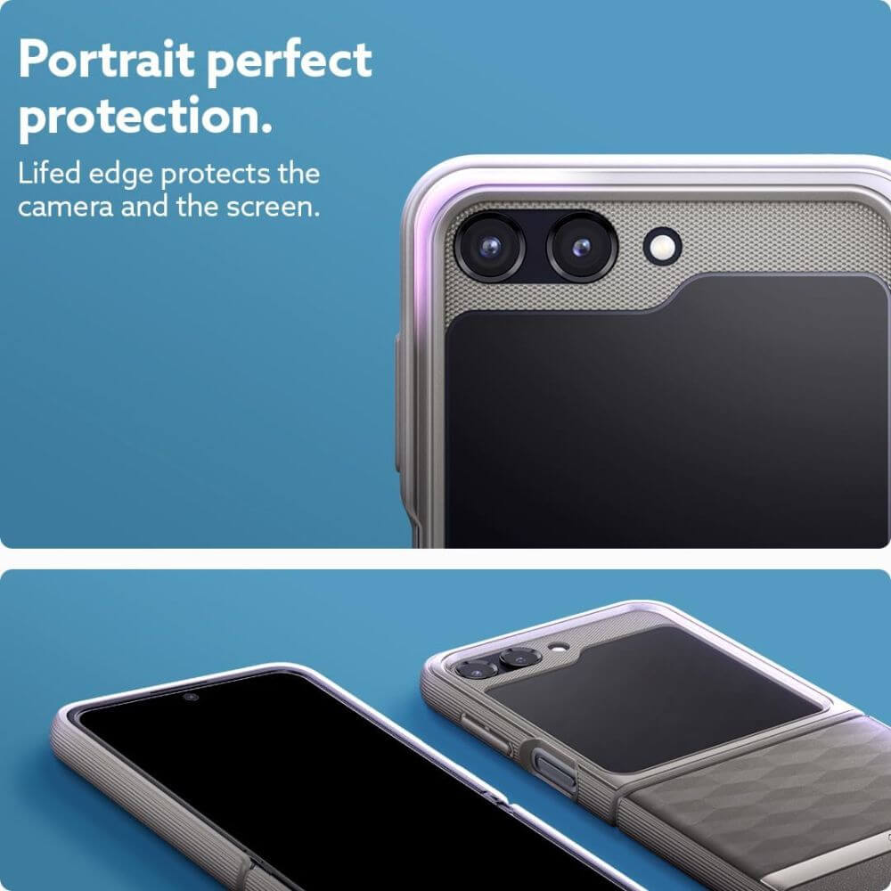Противоударен Калъф за Samsung Z Flip 5, Spigen Caseology Parallax, Сив (2)