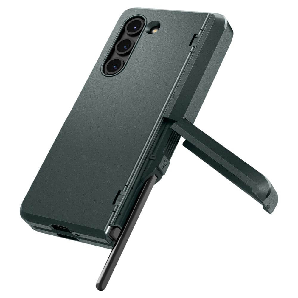 Калъф с Pen Поставка и Предпазител за Samsung Z Fold 5, Spigen Tough Armor Pro Case, Зелен (5)