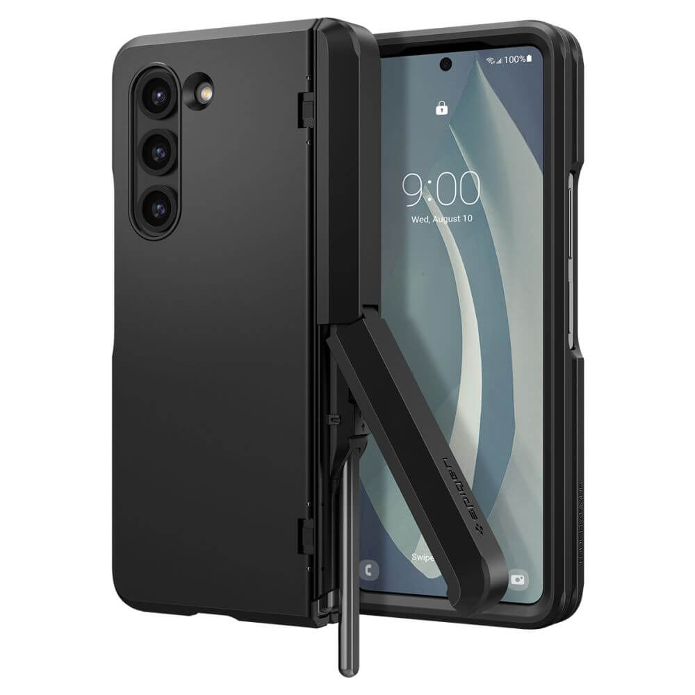 Калъф с Pen Поставка и Предпазител за Samsung Z Fold 5, Spigen Tough Armor Pro Case, Черен