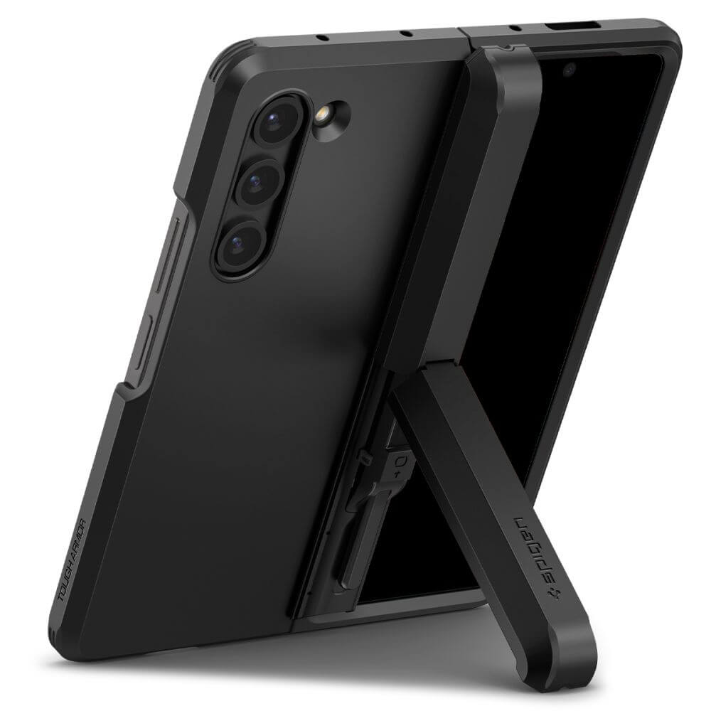 Калъф с Pen Поставка и Предпазител за Samsung Z Fold 5, Spigen Tough Armor Pro Case, Черен (4)