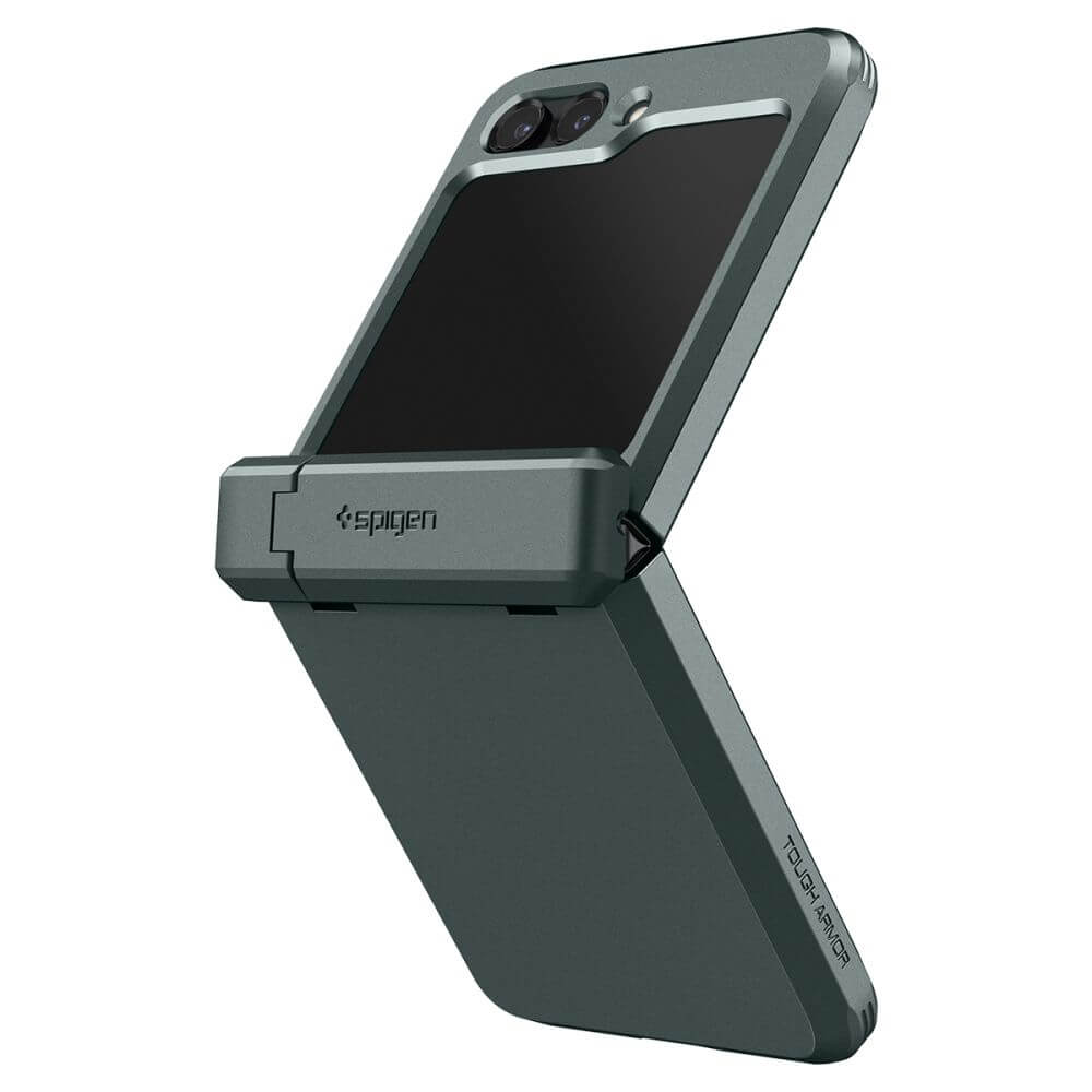 Калъф с Предпазител за Samsung Z Flip 5, Spigen Tough Armor Case, Зелен (3)