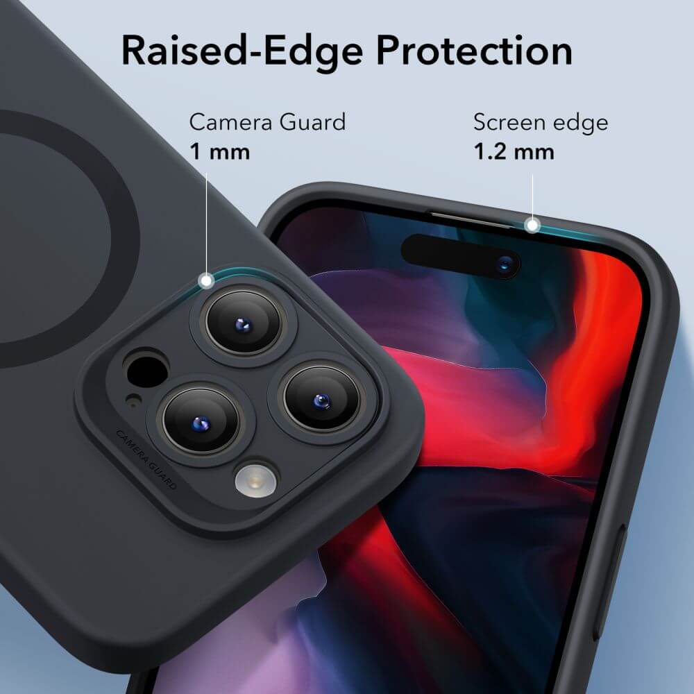 Magsafe Силиконов Калъф за iPhone 15 Pro, ESR Cloud Magnetic Case, Черен (6)