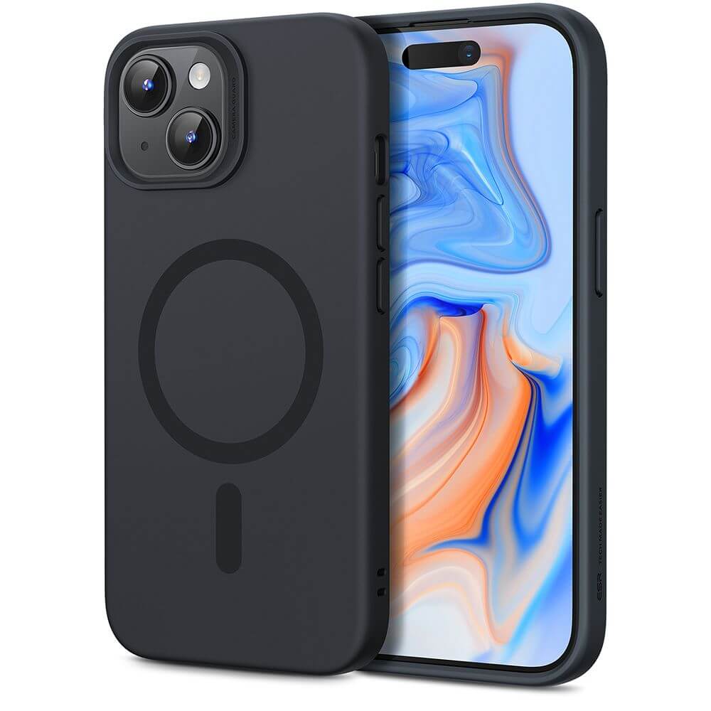 Magsafe Силиконов Калъф за iPhone 15, ESR Cloud Magnetic Case, Черен
