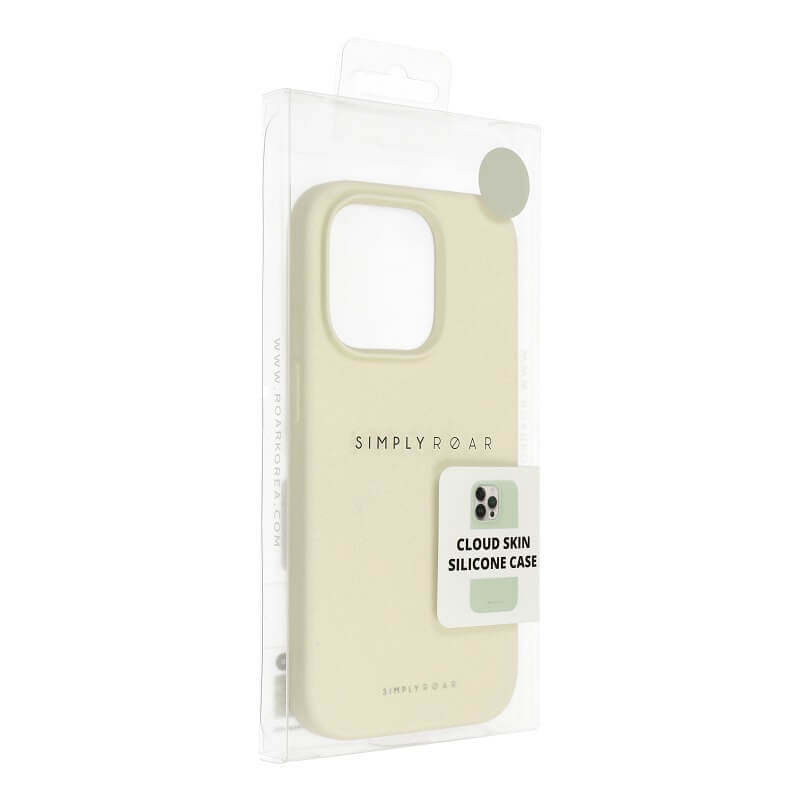 Силиконов Калъф за iPhone 15 Pro, Roar Cloud-Skin Case, Жълт (8)