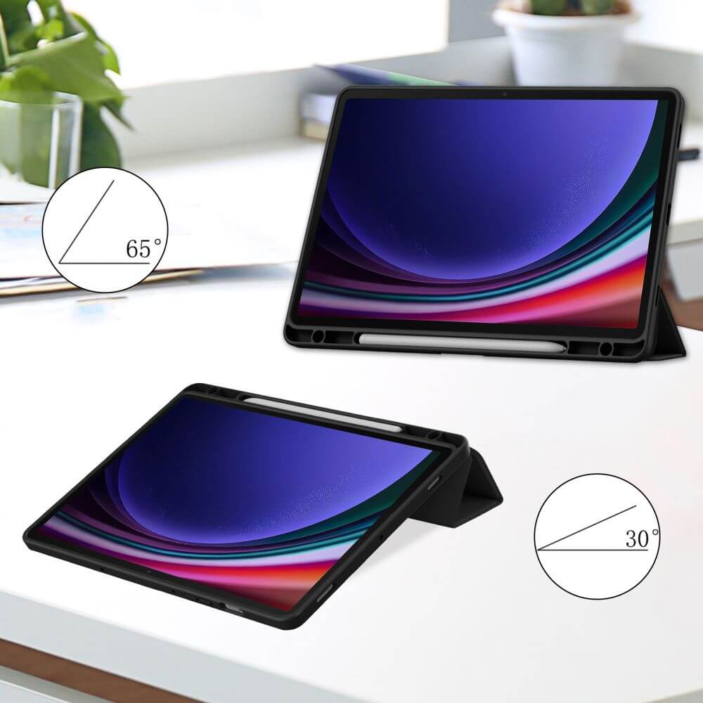 Калъф за Samsung Tab S10 Plus/ S9 Plus 12.4", Tech-Protect Trifold Slim Hybrid Case, Черен (4)