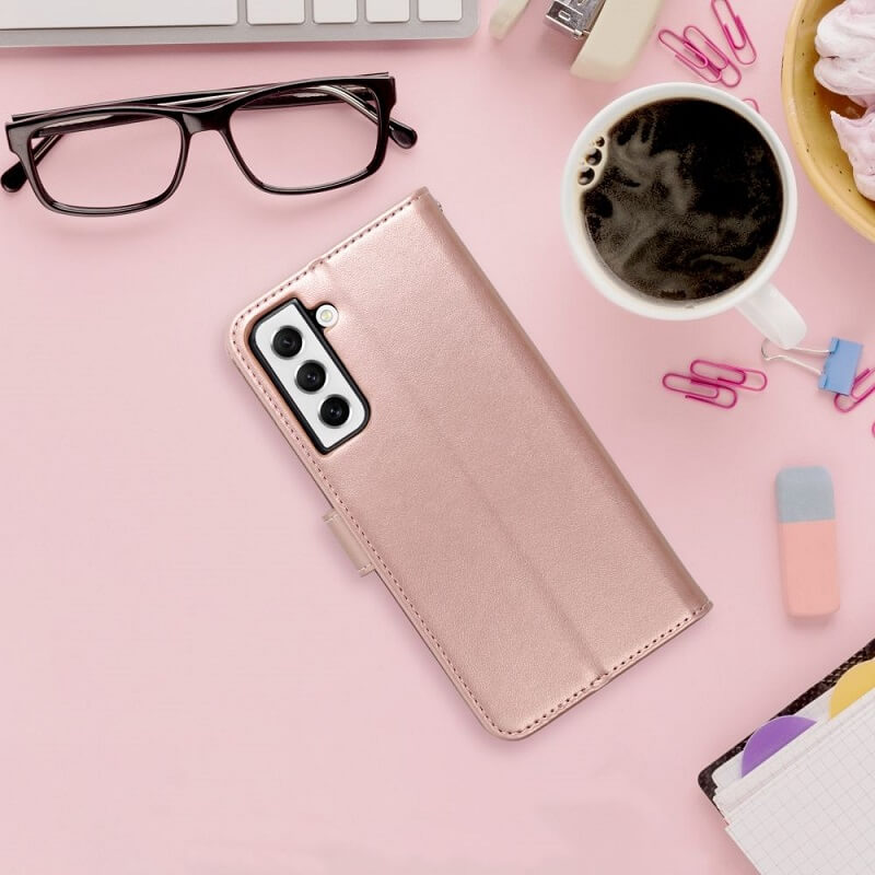 Кожен Калъф за Xiaomi Redmi Note 10 5G, Forcell Mezzo Book Case, Розов (5)