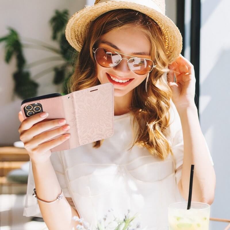 Кожен Калъф за Xiaomi Redmi Note 10 5G, Forcell Mezzo Book Case, Розов (6)