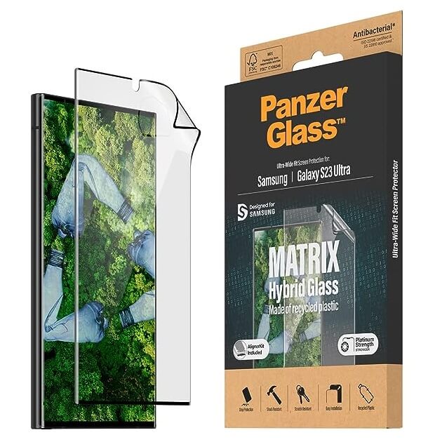 Гъвкав Протектор за Samsung S23 Ultra, Panzer Matrix Hybrid Glass, Прозрачен (3)