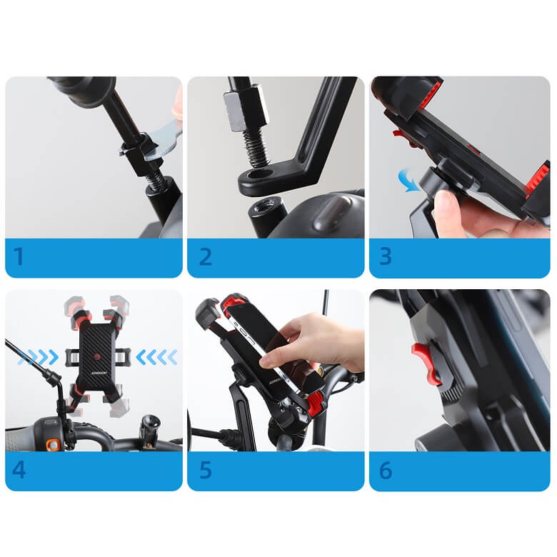 Стойка за Мотор, Joyroom Motorcycle Holder 7", Черен (7)