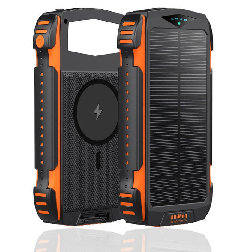 Соларна Външна Батерия, 4Smarts Rugged TitanPack UltiMag 20000 mAh, Черен