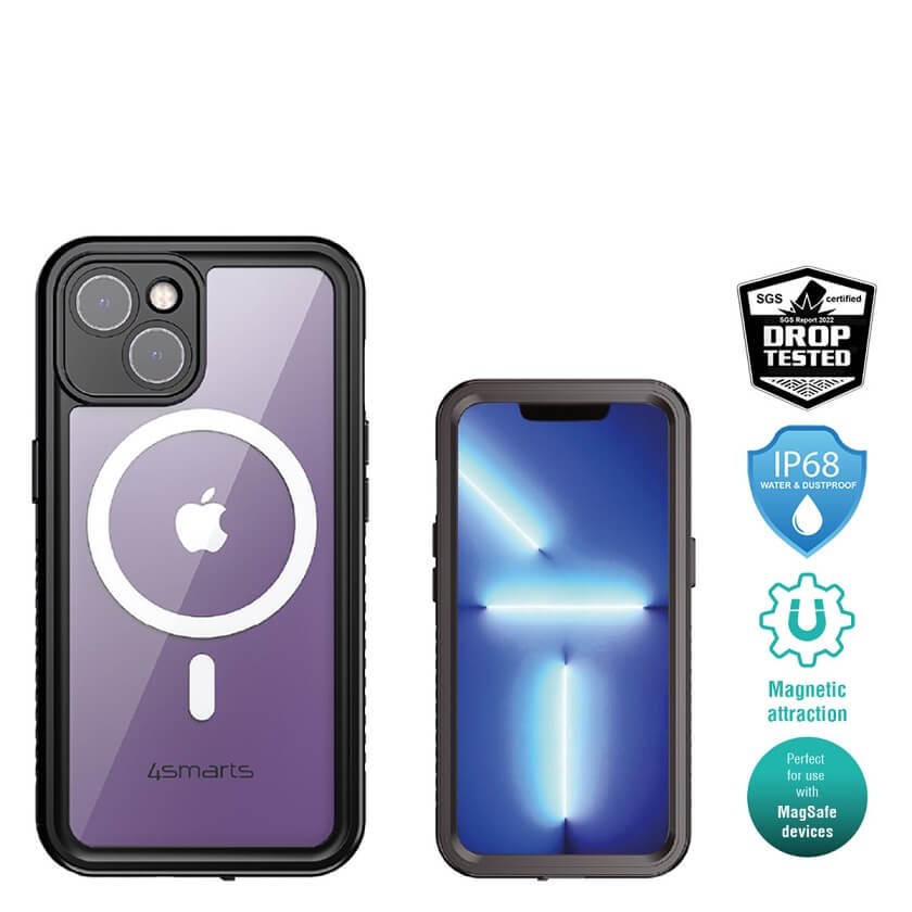 Magsafe Водоустойчив Калъф за iPhone 14, 4Smarts Active Pro Stark Case, Черен (3)